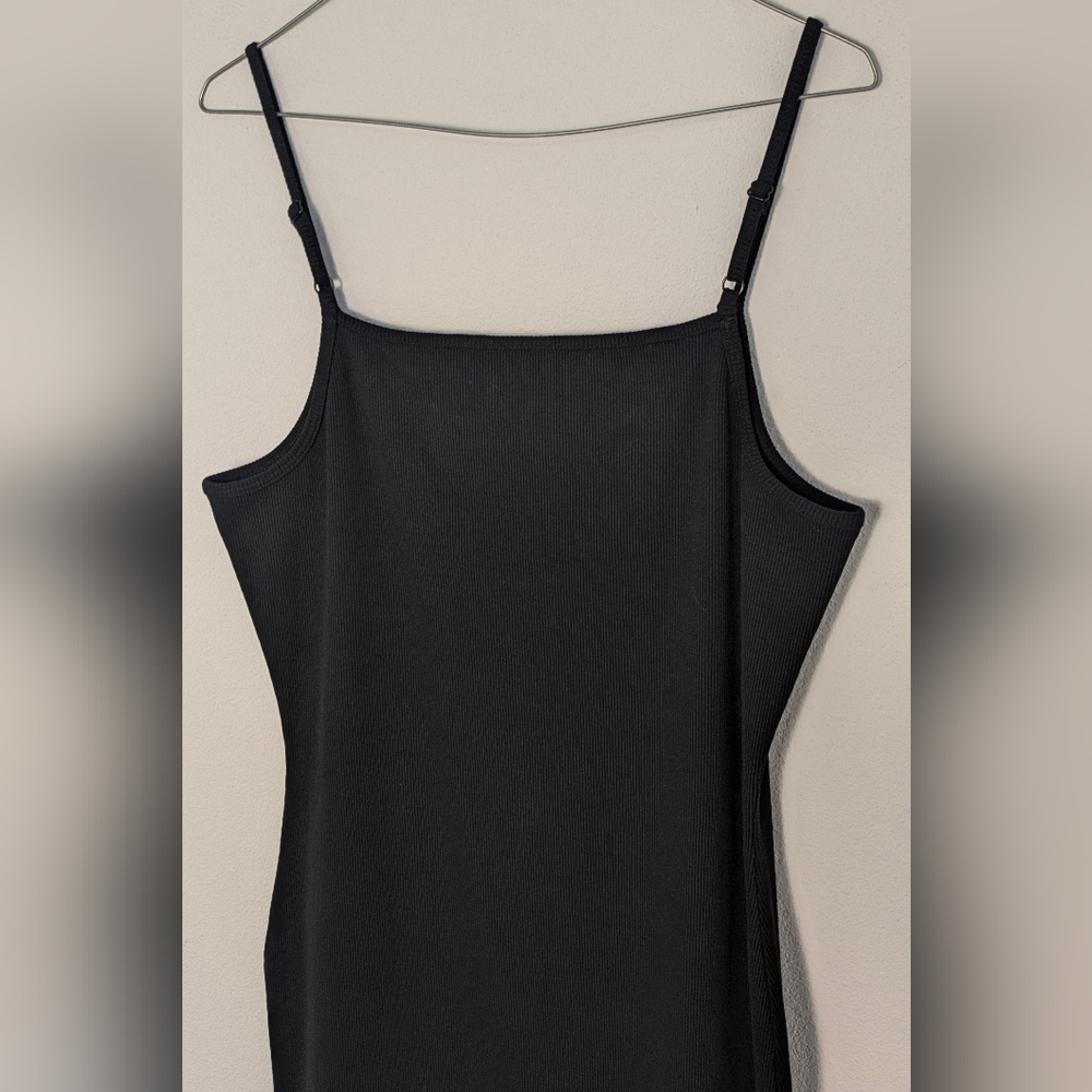 Superdry Code Essential Strappy Mini Slim Fit Tank Dress Bodycon Black Sz 10 EUC - Picture 8 of 16